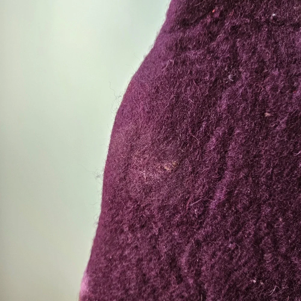 Rising Tide Purple Felted Wool Floral Pom Pom Shoulder Bag Made Nepal Boho Y2K